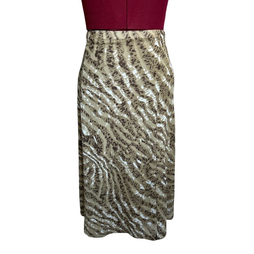 Vintage Jones New York Small Y2K Abstract Artsy Print‎ Mesh Midi Skirt Stretch